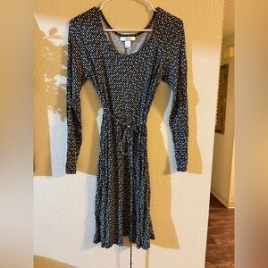 Motherhood Maternity Navy and White Patterned Dress